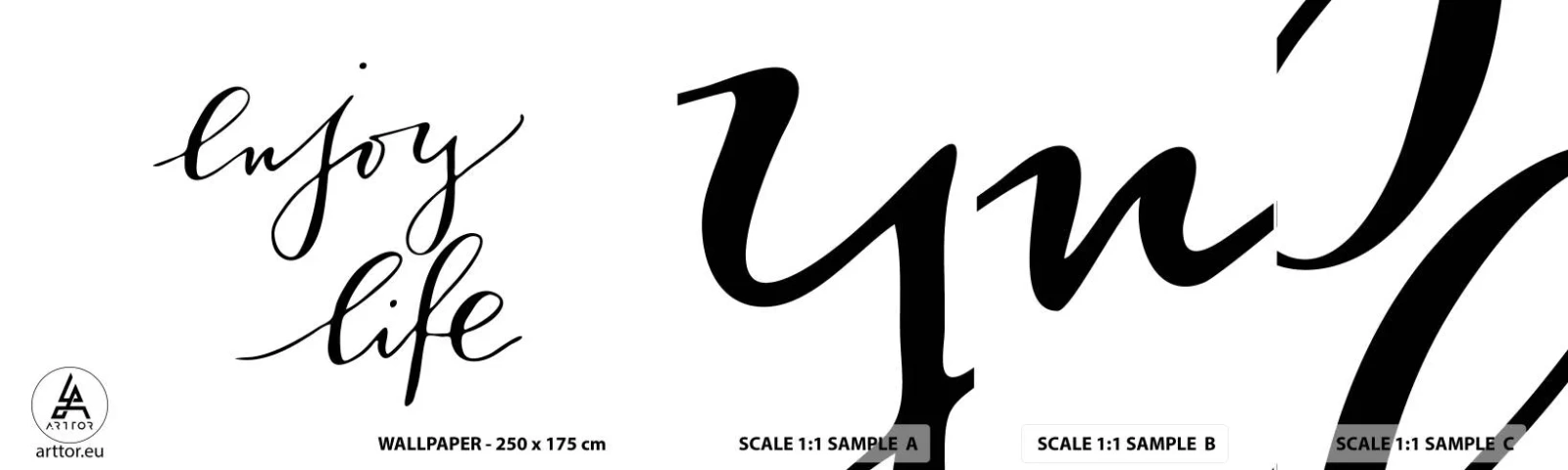 Fototapeten Muster Selbstklebend Deluxe Sticker - Nichts hinzufügen… - Typografie, Bejahung, Maxime - 100x30 cm