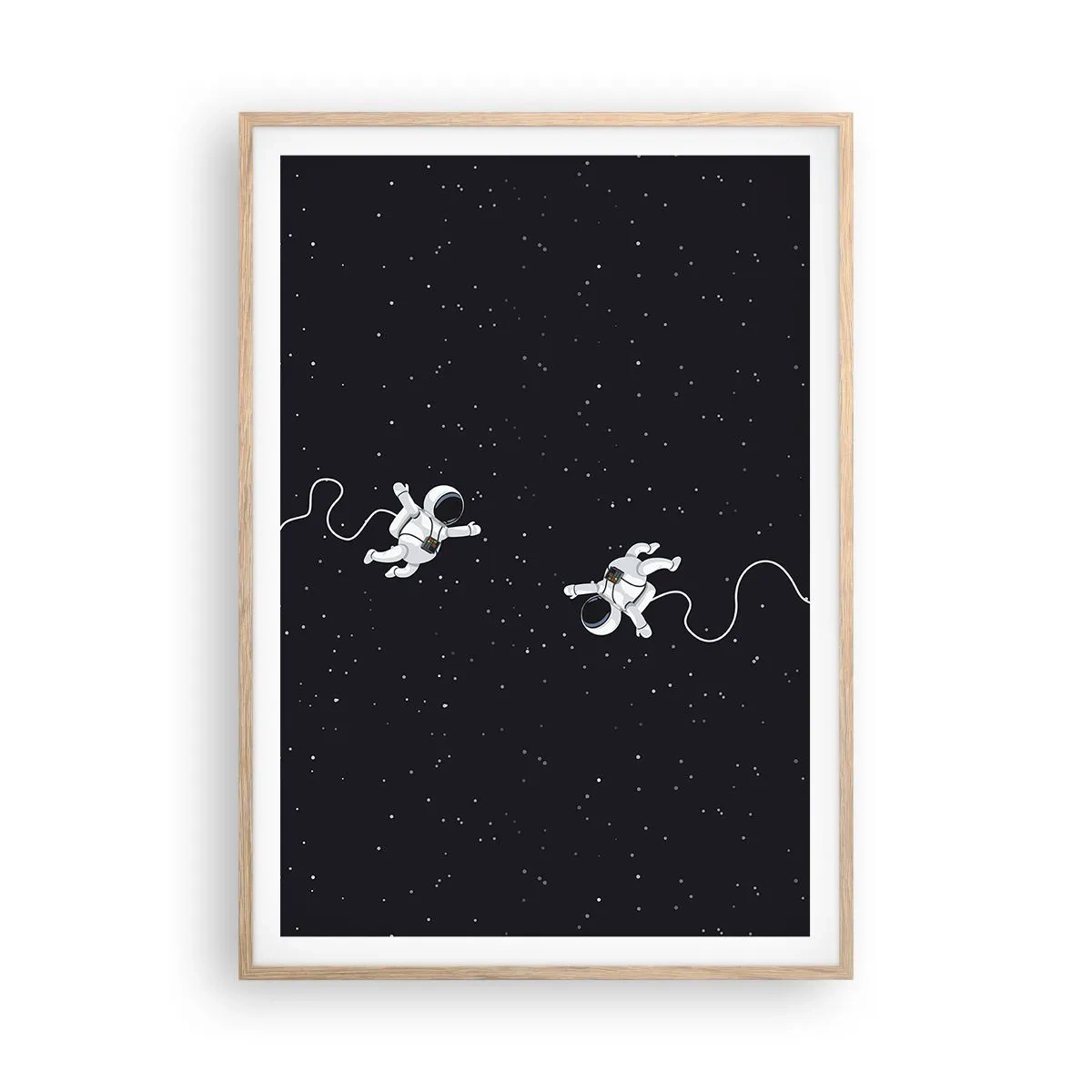 Poster in einem Rahmen aus heller Eiche - Kosmischer Tanz - 70x100 cm