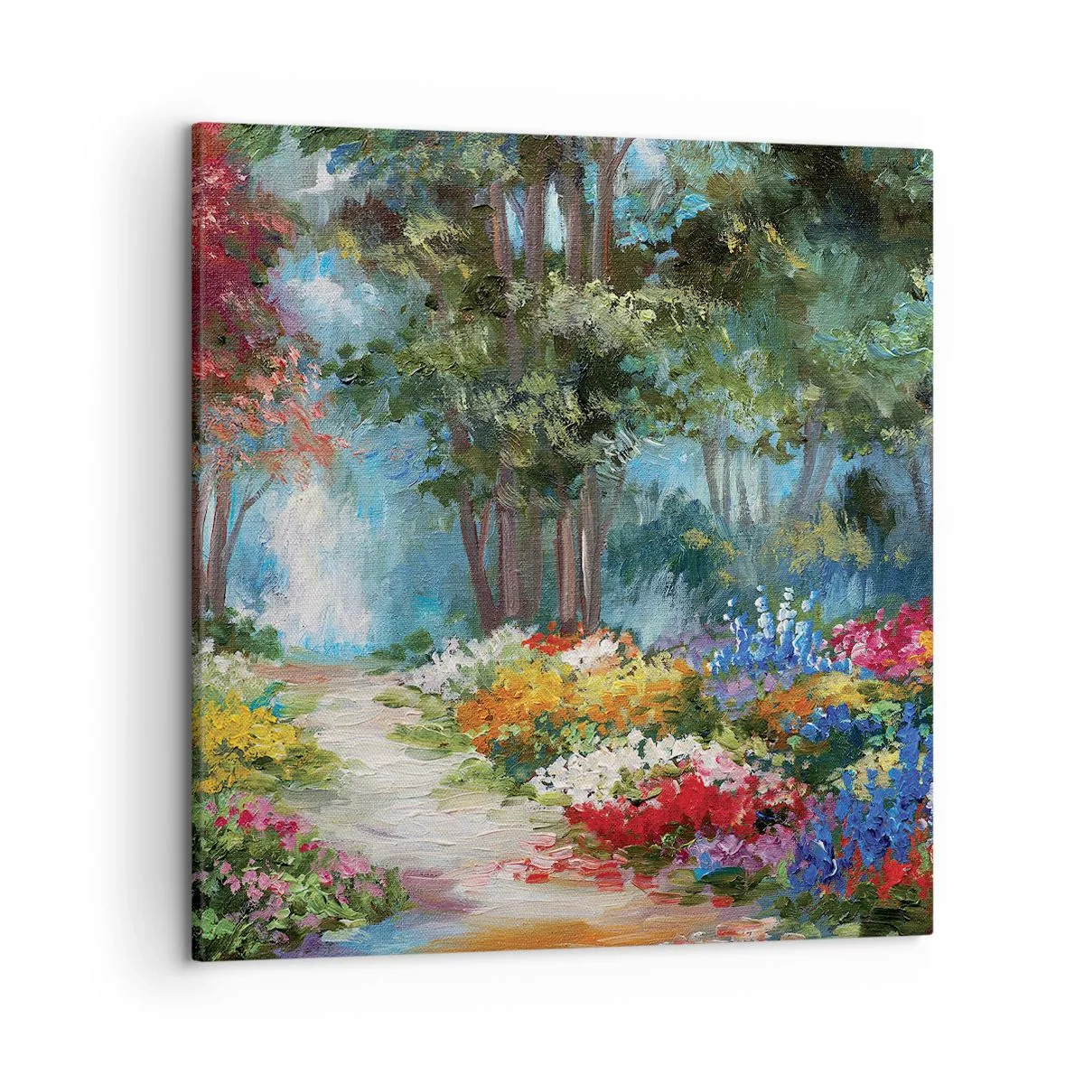 Bild auf Leinwand - Leinwandbild - Waldgarten, Blumenwald - 50x50 cm