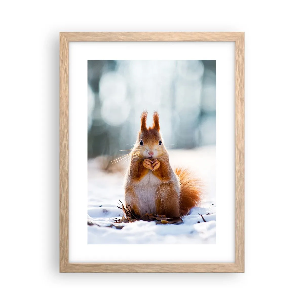 Poster in einem Rahmen aus heller Eiche - Wo schaust du hin? - 30x40 cm