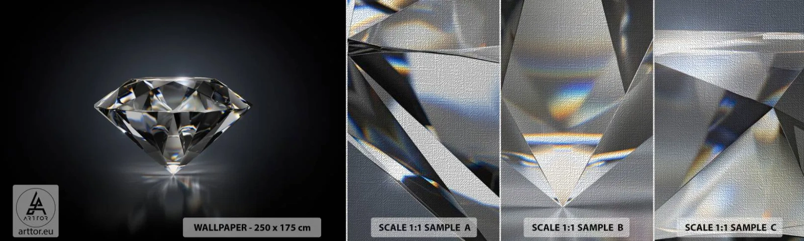 Fototapeten Muster Premium Canvas - Beste Freundin - Diamant, Diamant, Edelstein - 100x30 cm