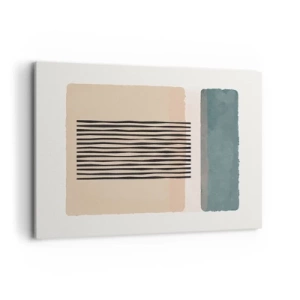 Bild auf Leinwand - Leinwandbild - Minimalistische geometrische Formen in Beige- und Grüntönen - 100x70cm - Alles ist in Ordnung - Moderne Wanddekoration für Wohnzimmer und Schlafzimmer ARTTOR