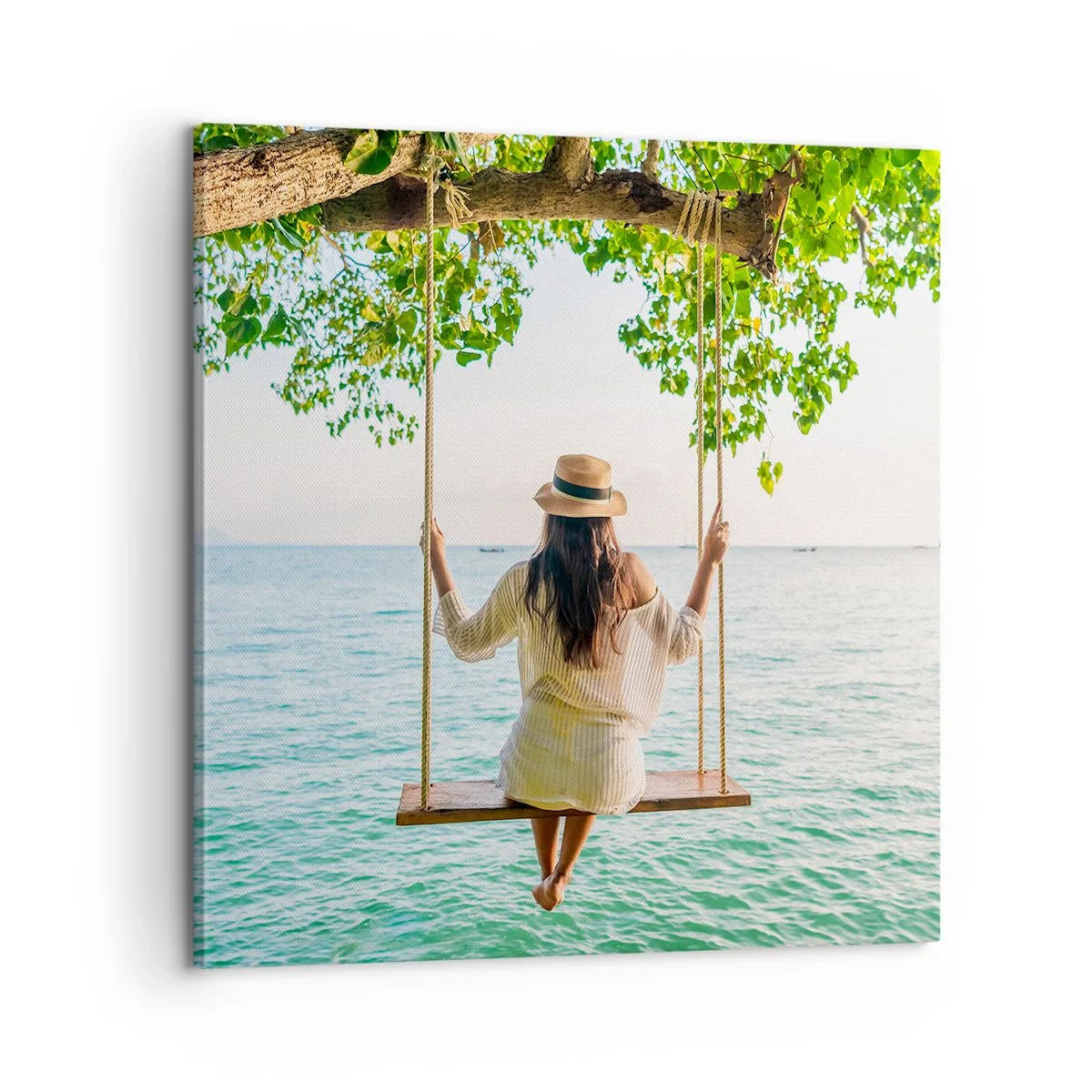 Bild auf Leinwand - Leinwandbild - Das Leben ist wunderschön - 60x60 cm