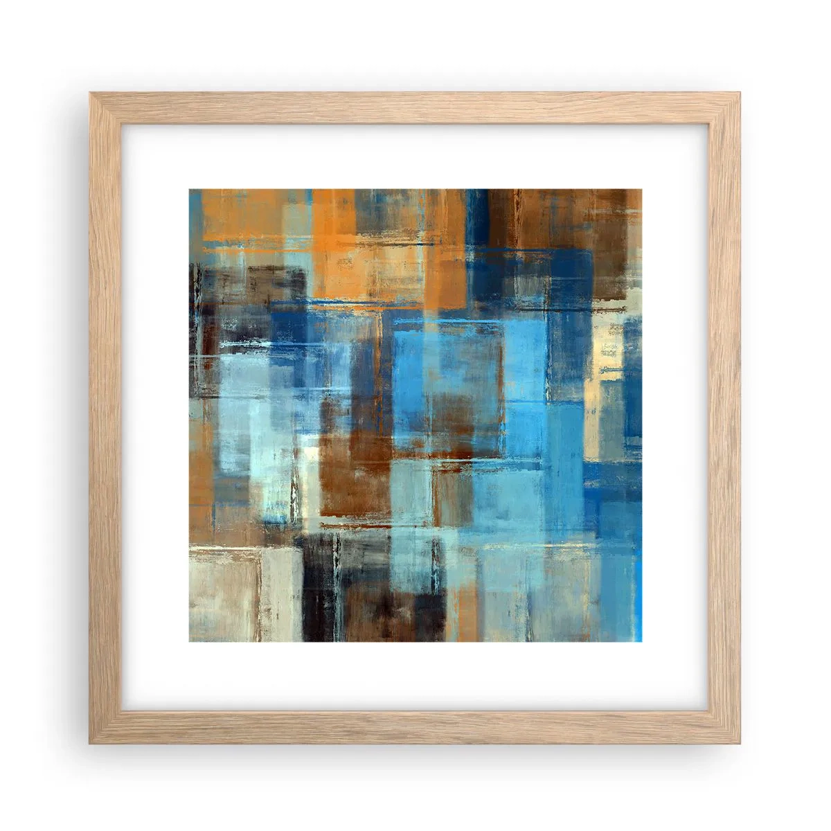 Poster in einem Rahmen aus heller Eiche - Durch den blauen Schleier - 30x30 cm
