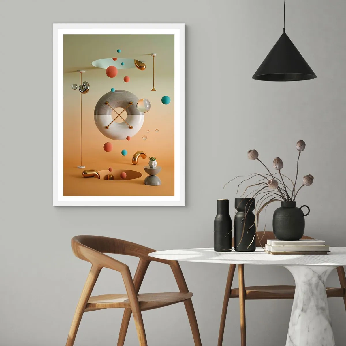 Poster in einem weißen Rahmen - Alles kann passieren - 70x100 cm