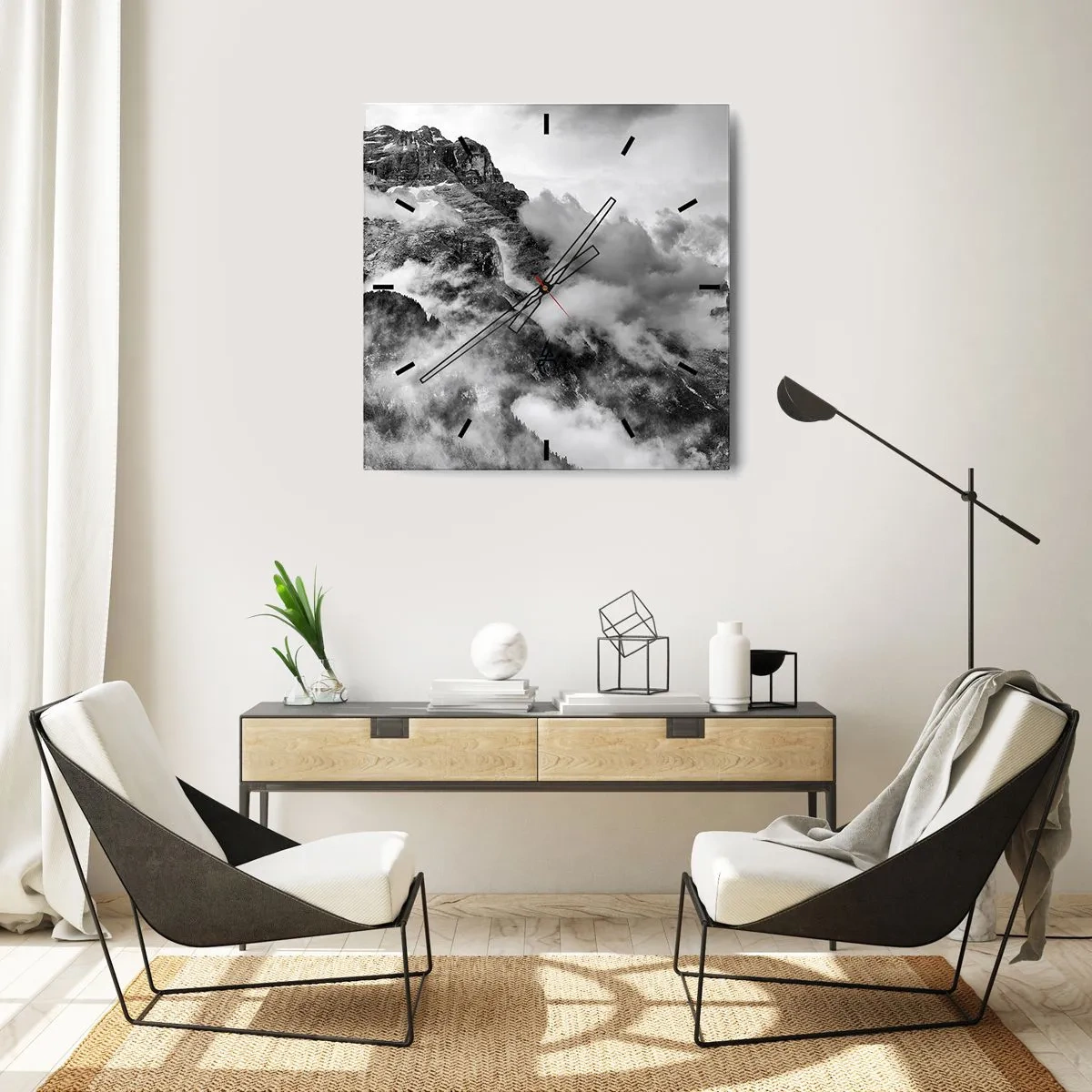 Wanduhr - Glasuhr - Schön und grausam - 40x40 cm