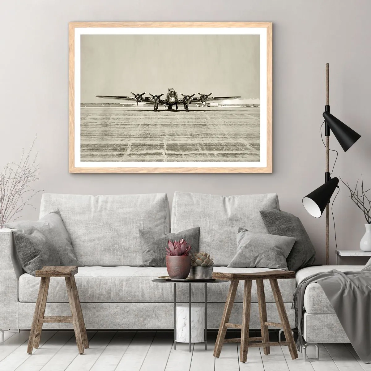 Poster in einem Rahmen aus heller Eiche - Wie immer bereit - 70x50 cm