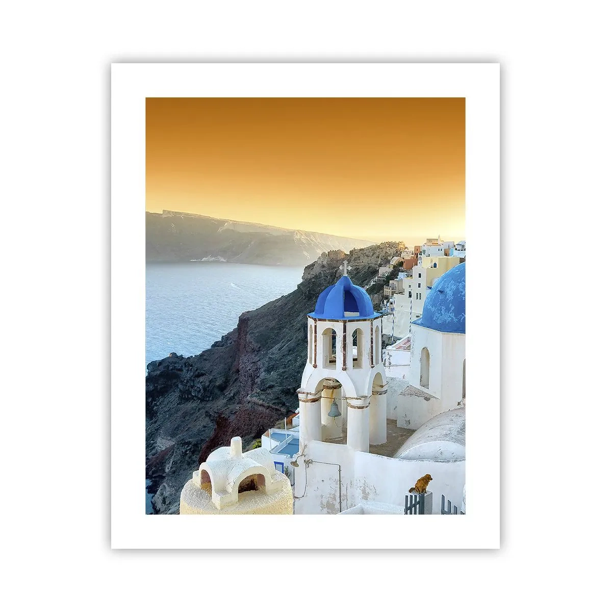 Poster - Santorini - an die Felsen gekuschelt - 40x50 cm