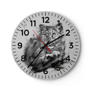 Wanduhr - Glasuhr - Ja, ich höre aufmerksam zu - 30x30 cm