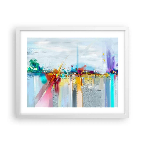 Poster in einem weißen Rahmen - Freudenbrücke über den Fluss des Lebens - 50x40 cm
