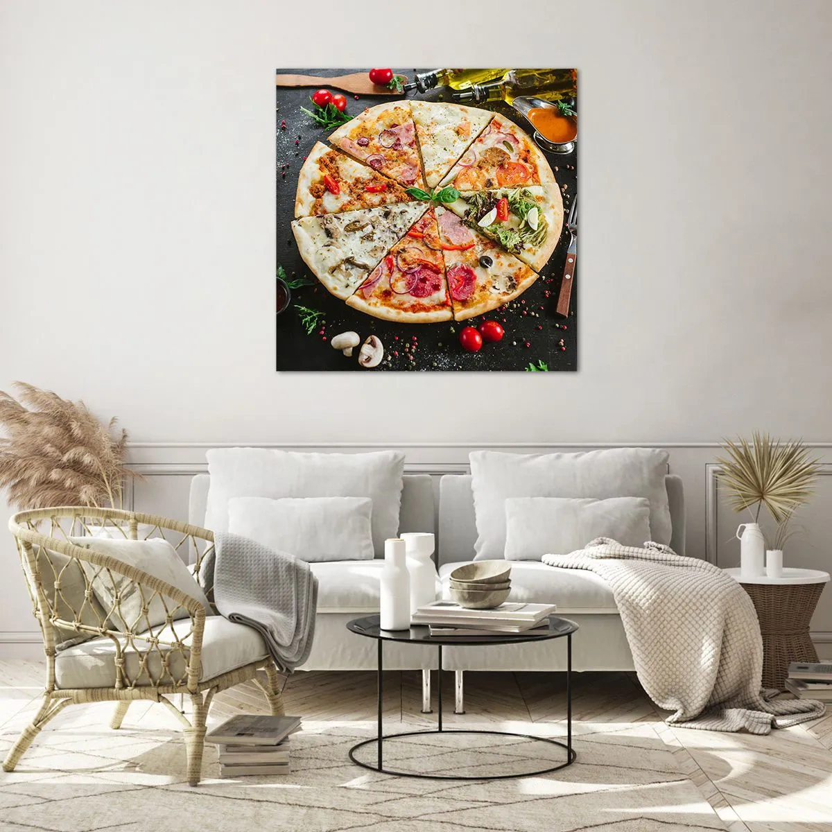 Glasbild - Bild auf glas - Eine Reihe von Geschmacksrichtungen - 60x60 cm