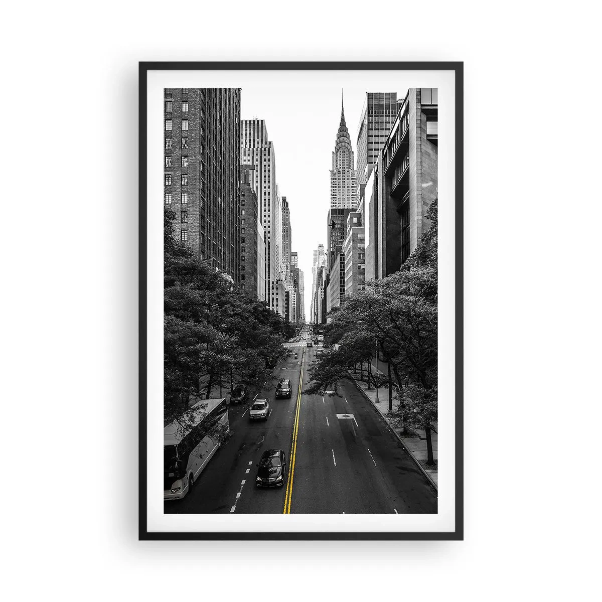 Poster in einem schwarzem Rahmen - New Yorker Morgen - 61x91 cm