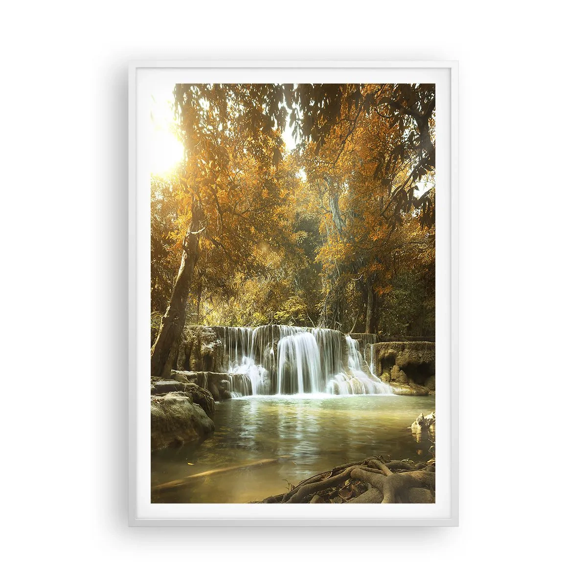 Poster in einem weißen Rahmen - Parkkaskade - 70x100 cm