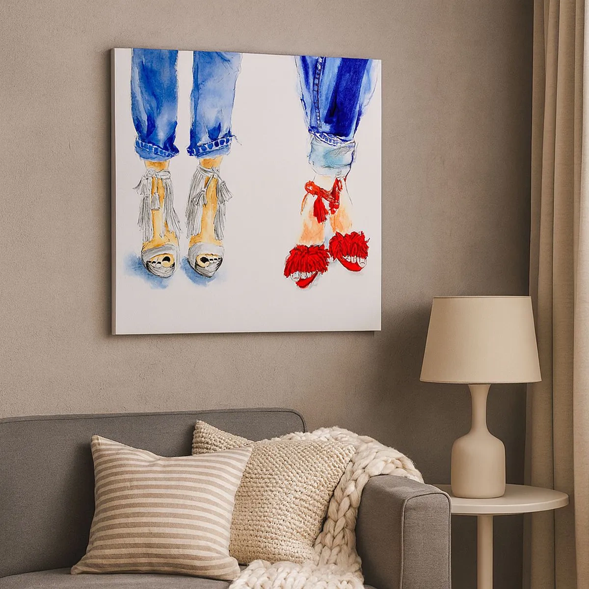 Bild auf Leinwand - Leinwandbild - Vielleicht gehen wir spazieren? - 30x30 cm