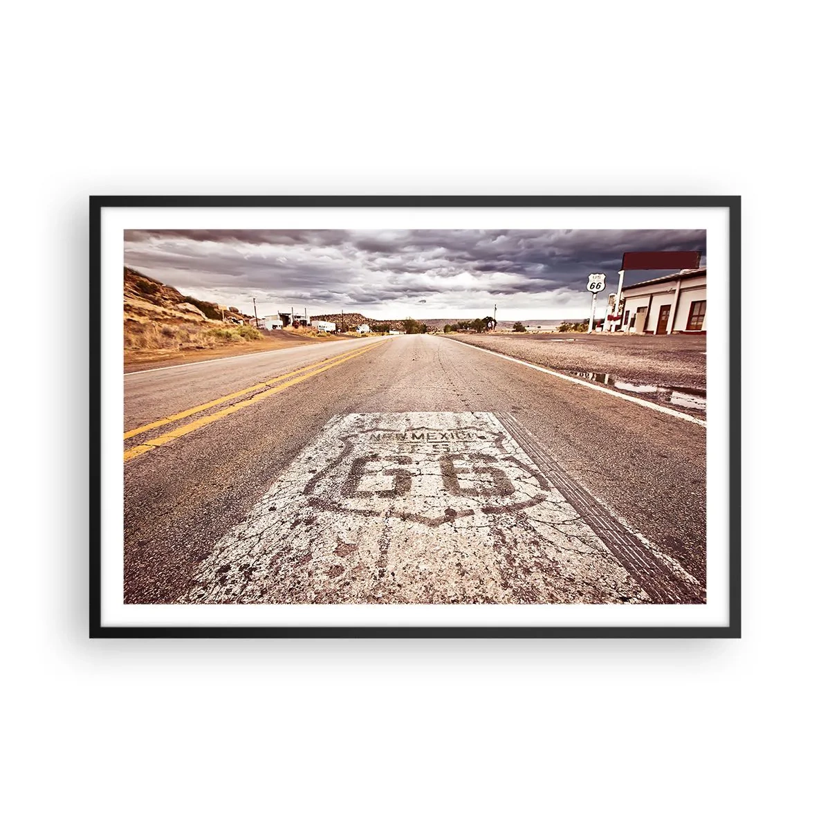 Poster in einem schwarzem Rahmen - Mother Road - eine amerikanische Legende - 91x61 cm