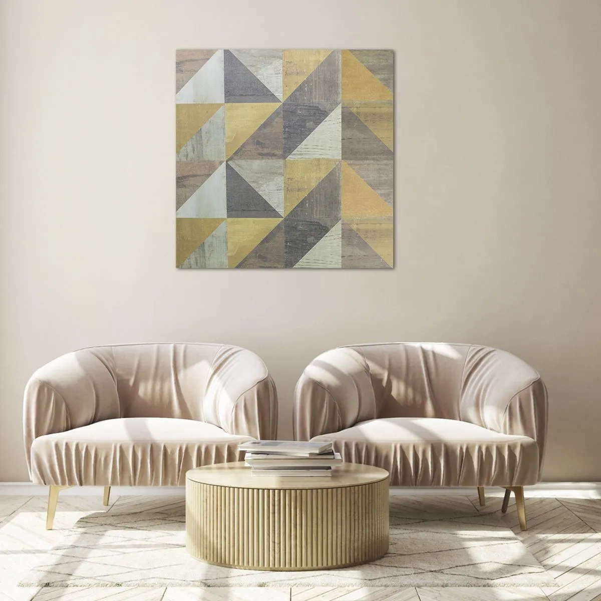 Glasbild - Bild auf glas - Am Winkel des Dreiecks - 70x70 cm