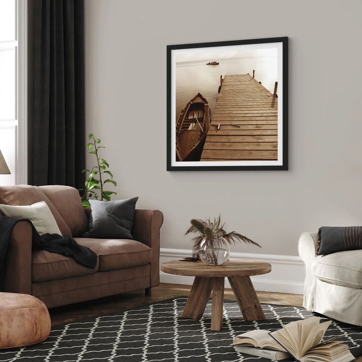 Poster in einem schwarzem Rahmen - Großer Frieden - 40x40 cm