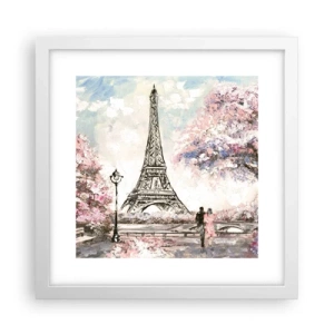 Poster in einem weißen Rahmen - Aprilspaziergang durch Paris - 30x30 cm