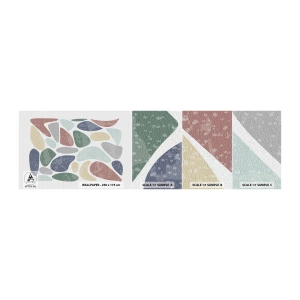 Fototapeten Muster Selbstklebend Deluxe Sticker - Mosaik aus pulverförmigen Farben - Minimalismus, Pastell, Boho - 100x30 cm