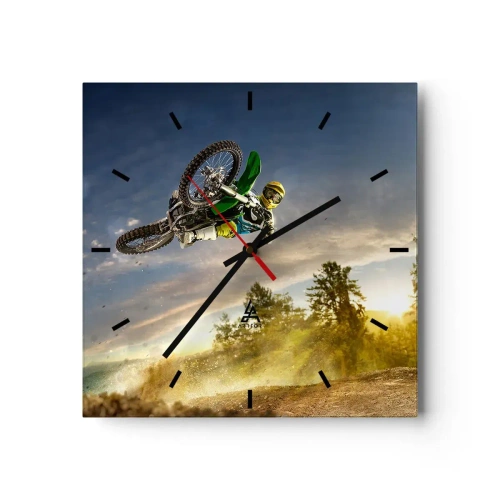 Wanduhr - Glasuhr - Schalten Sie Emotionen ein! - 40x40 cm