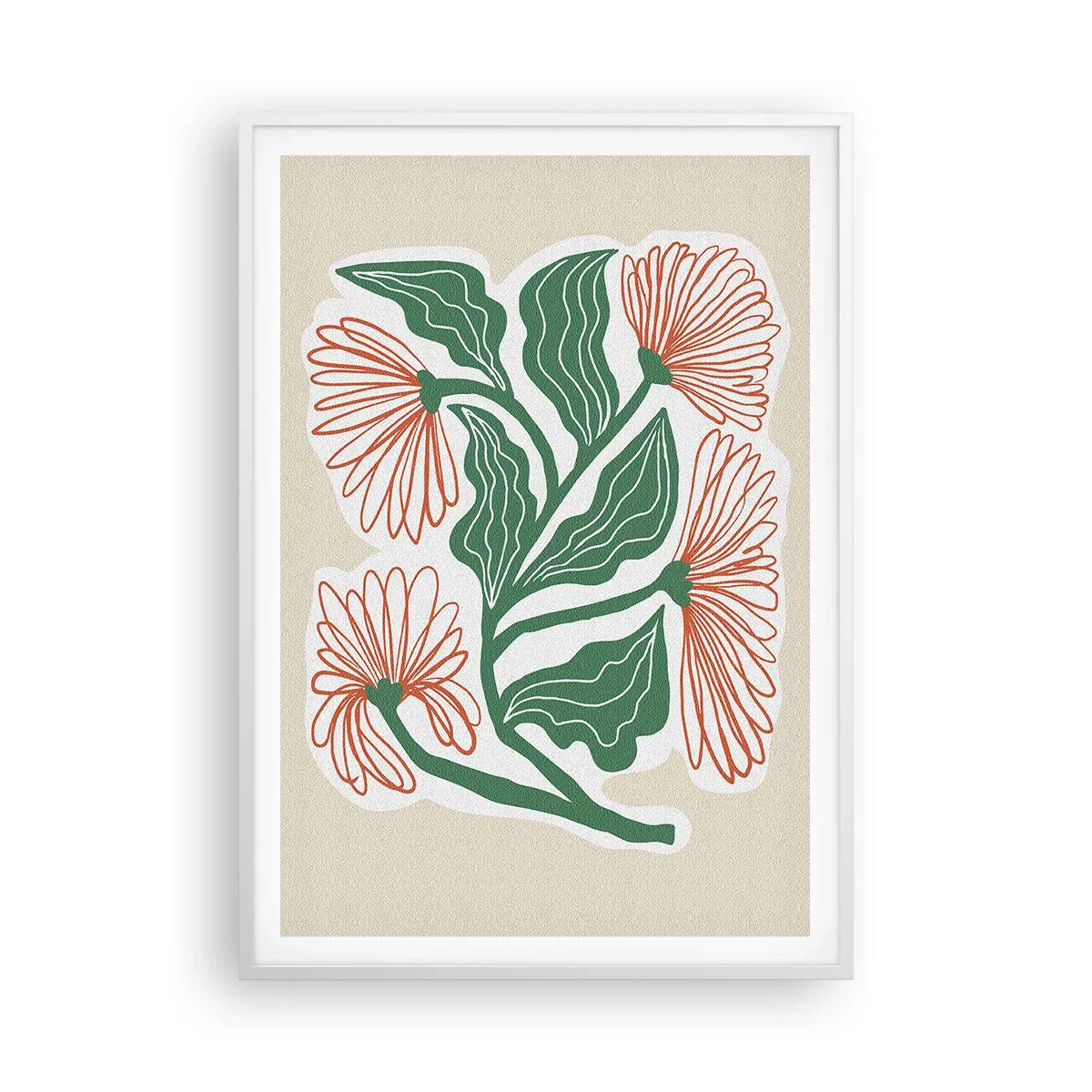 Poster in einem weißen Rahmen - Im Folkstil und modern - 70x100 cm