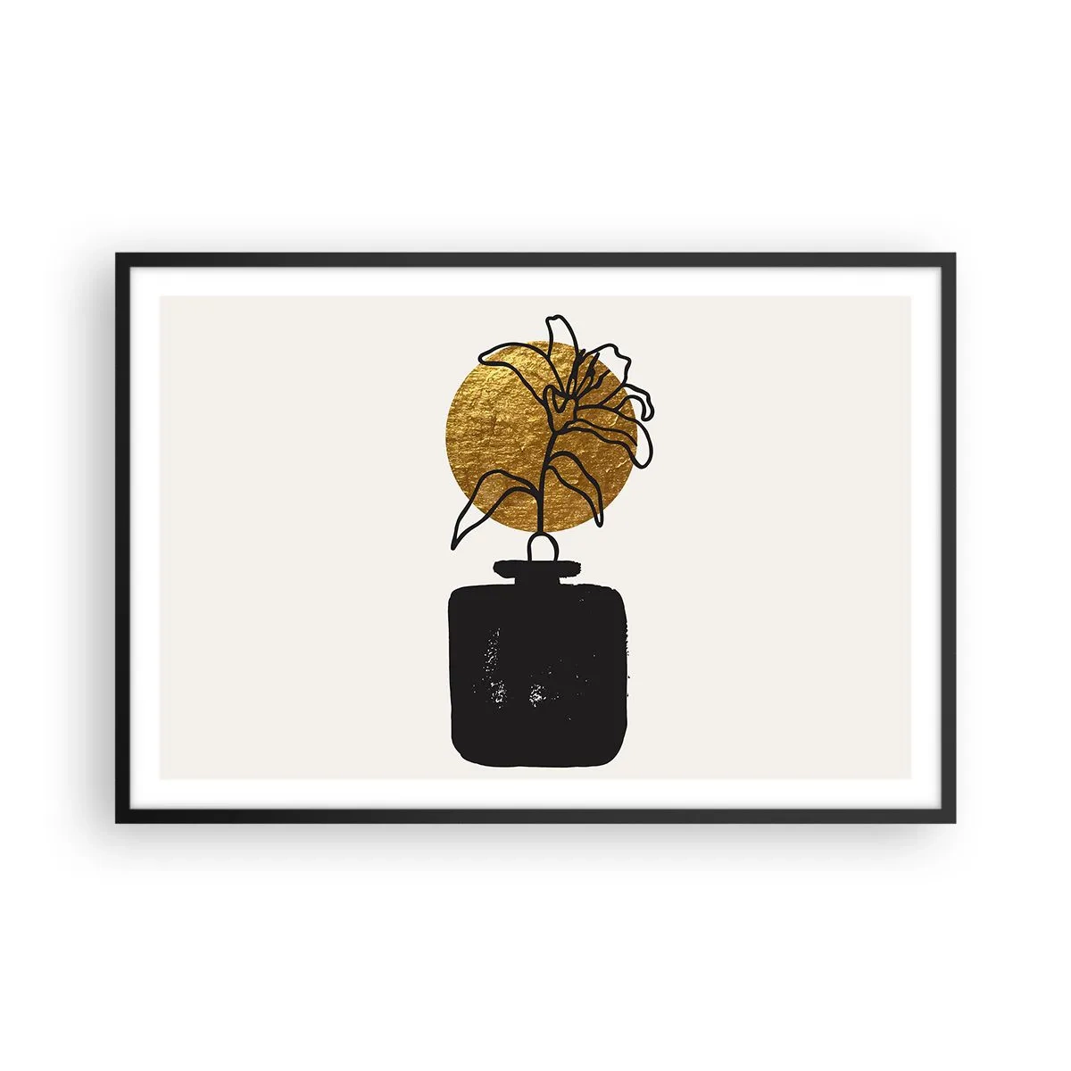 Poster in einem schwarzem Rahmen - Schönheit ist Gold wert - 91x61 cm