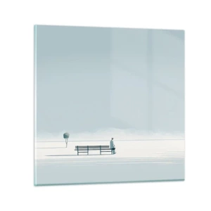 Glasbild - Bild auf glas - Ja, ich warte. - 70x70 cm