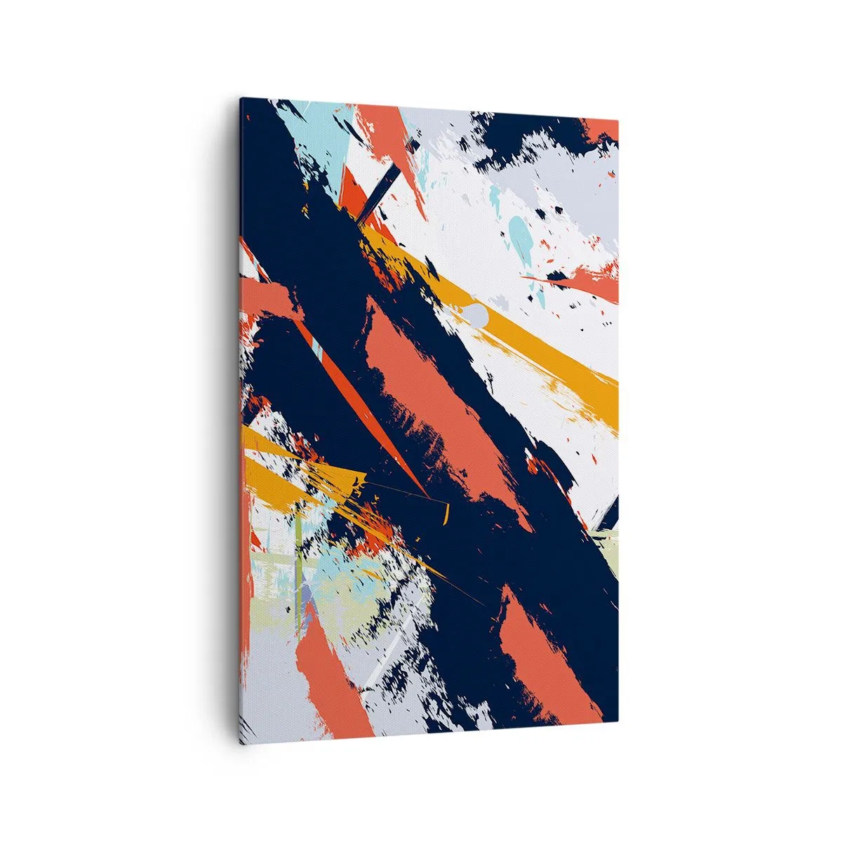 Bild auf Leinwand - Leinwandbild - Abstrakte Pinselstriche in leuchtenden Farben - 80x120cm - Dynamische Komposition - Moderne Wanddekoration für Wohnzimmer und Schlafzimmer ARTTOR