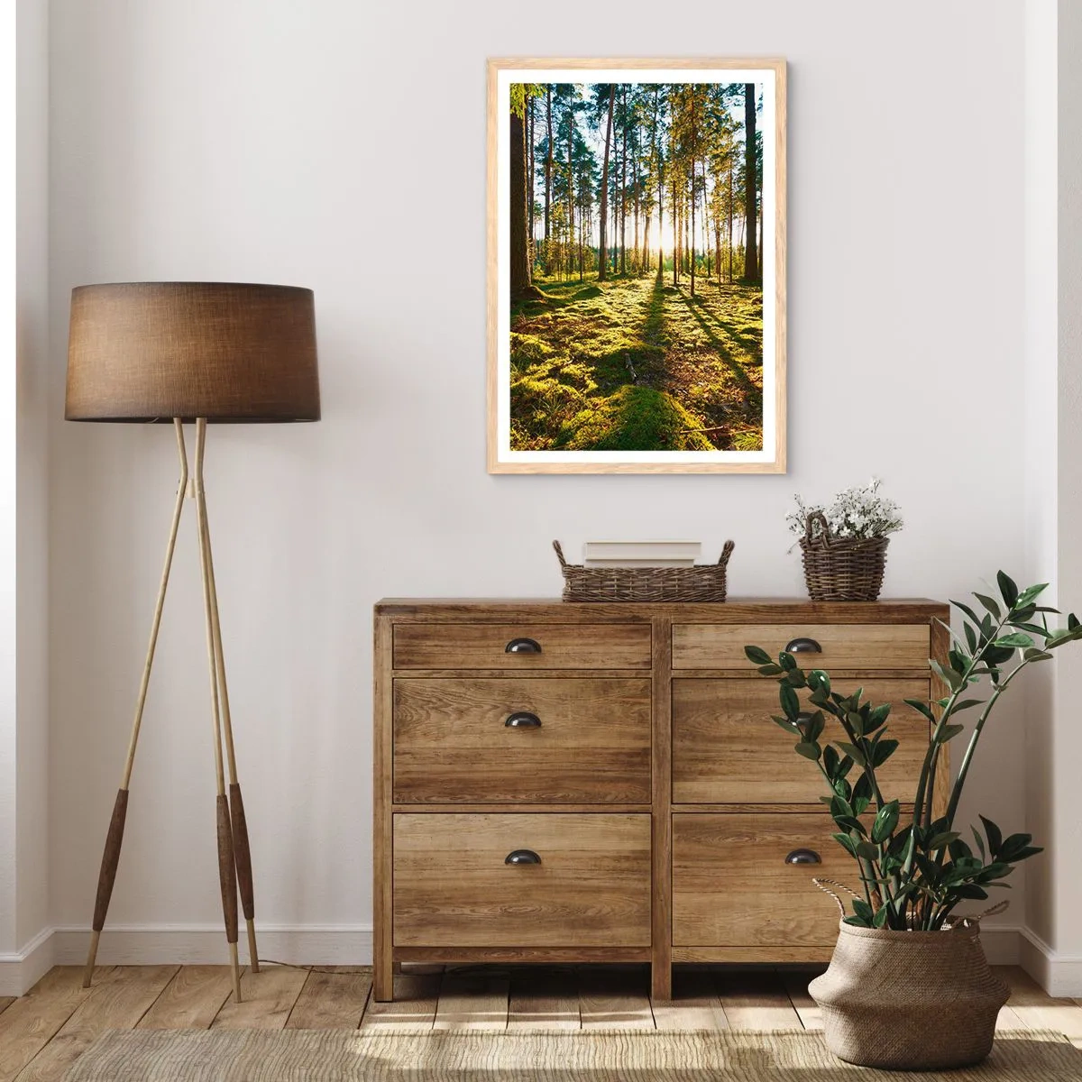 Poster in einem Rahmen aus heller Eiche - … Hinter den sieben Wäldern - 50x70 cm