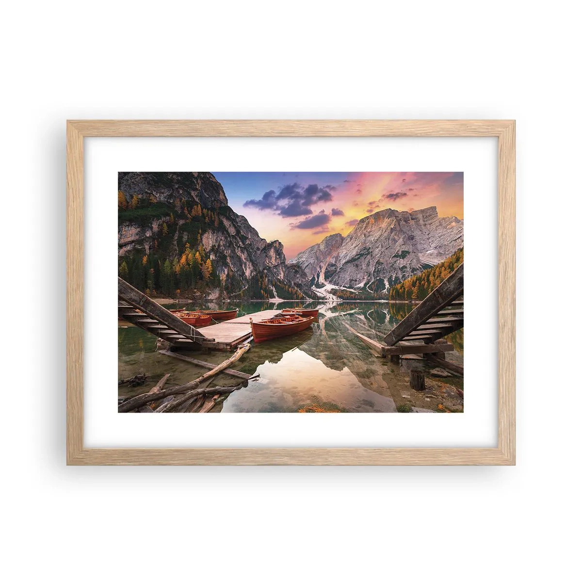 Poster in einem Rahmen aus heller Eiche - Versprechen des Tages - 40x30 cm