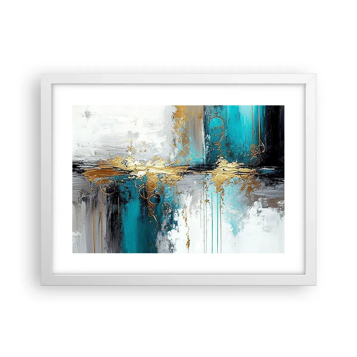 Poster in einem weißen Rahmen - Alles fließt - 40x30 cm