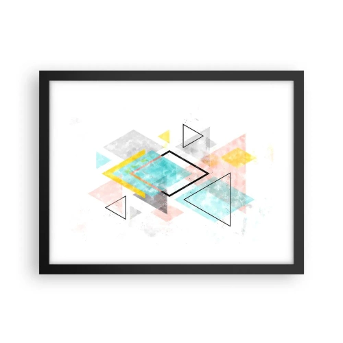 Poster in einem schwarzem Rahmen - Geometrisches Spiel - 40x30 cm