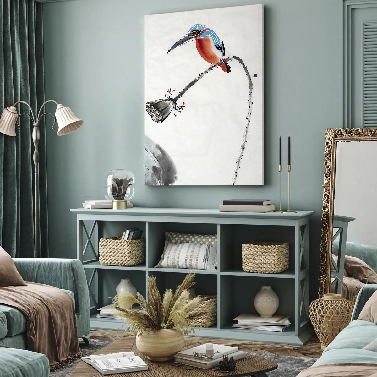 Bild auf Leinwand - Leinwandbild - Das Leben der Wiese - 65x120 cm