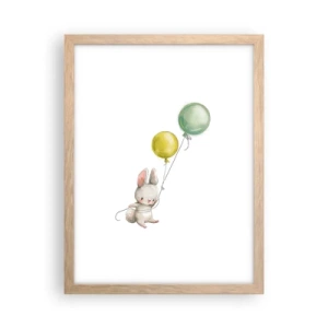 Poster in einem Rahmen aus heller Eiche - Ich werde auch fliegen! - 30x40 cm