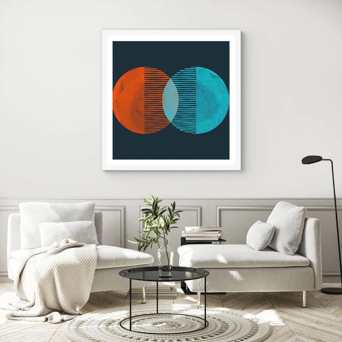 Poster in einem weißen Rahmen - Astronomische Fantasie - 50x50 cm