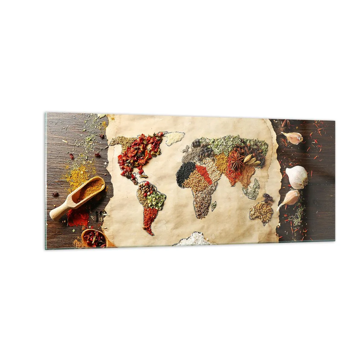 Glasbild - Bild auf glas - Alle Aromen der Welt - 100x40 cm