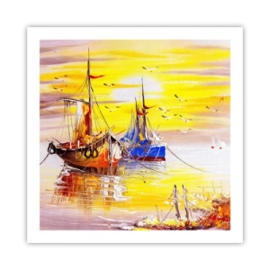 Poster - Eine wohlverdiente Pause im Hafen - 60x60 cm