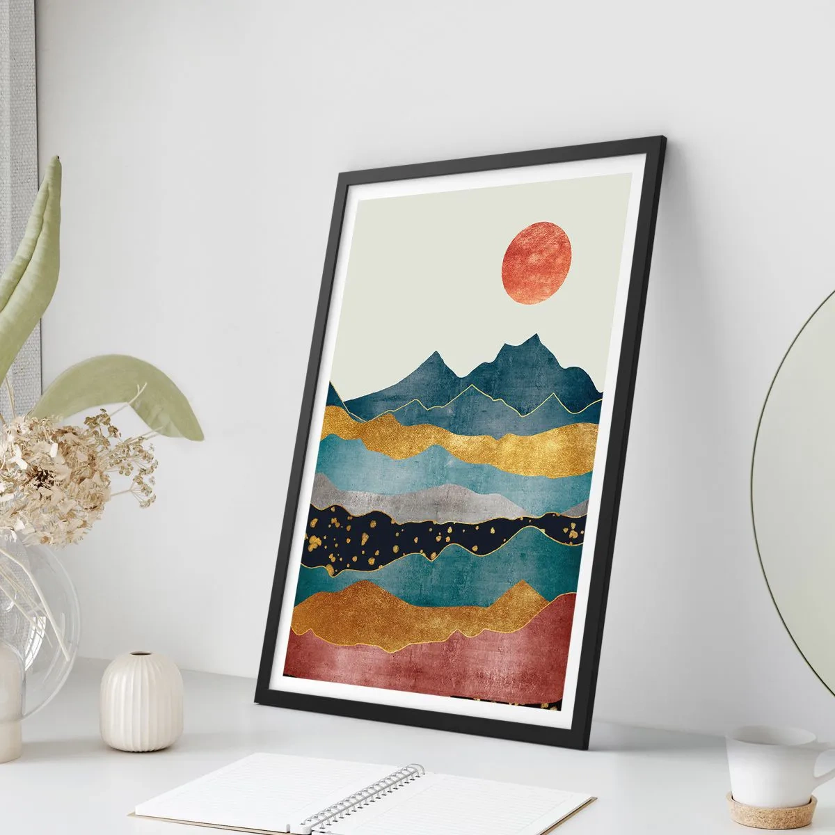 Poster in einem schwarzem Rahmen - Ein Querschnitt durch die Welt - 40x50 cm