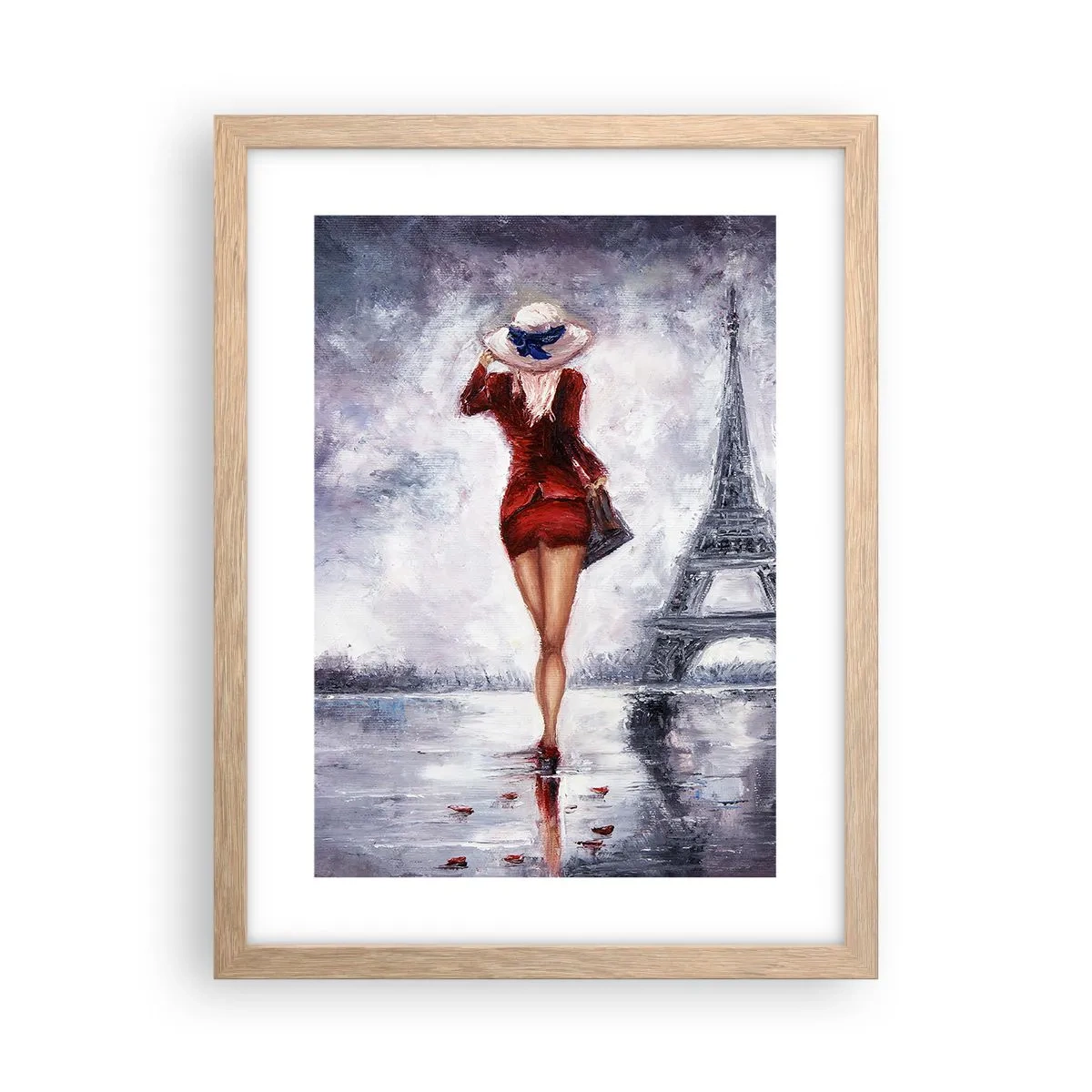 Poster in einem Rahmen aus heller Eiche - Pariser Symbole - 30x40 cm