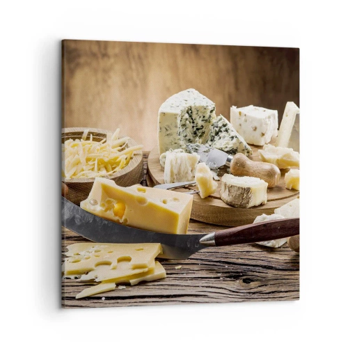 Bild auf Leinwand - Leinwandbild - Lächeln Sie den Käse an - 50x50 cm