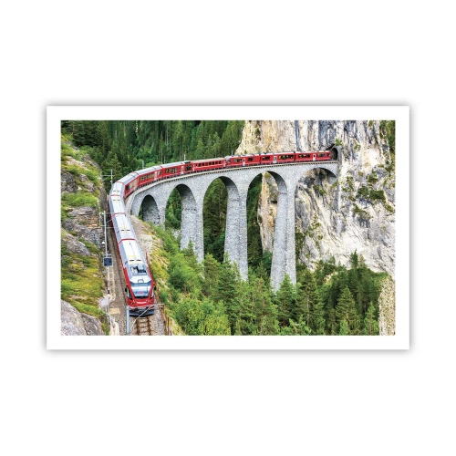 Poster - Eisenbahn für Bergblick - 91x61 cm
