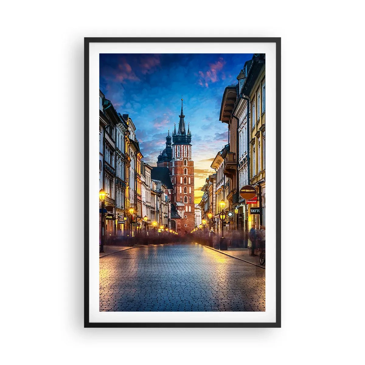 Poster in einem schwarzem Rahmen - Krakauer Charme - 61x91 cm