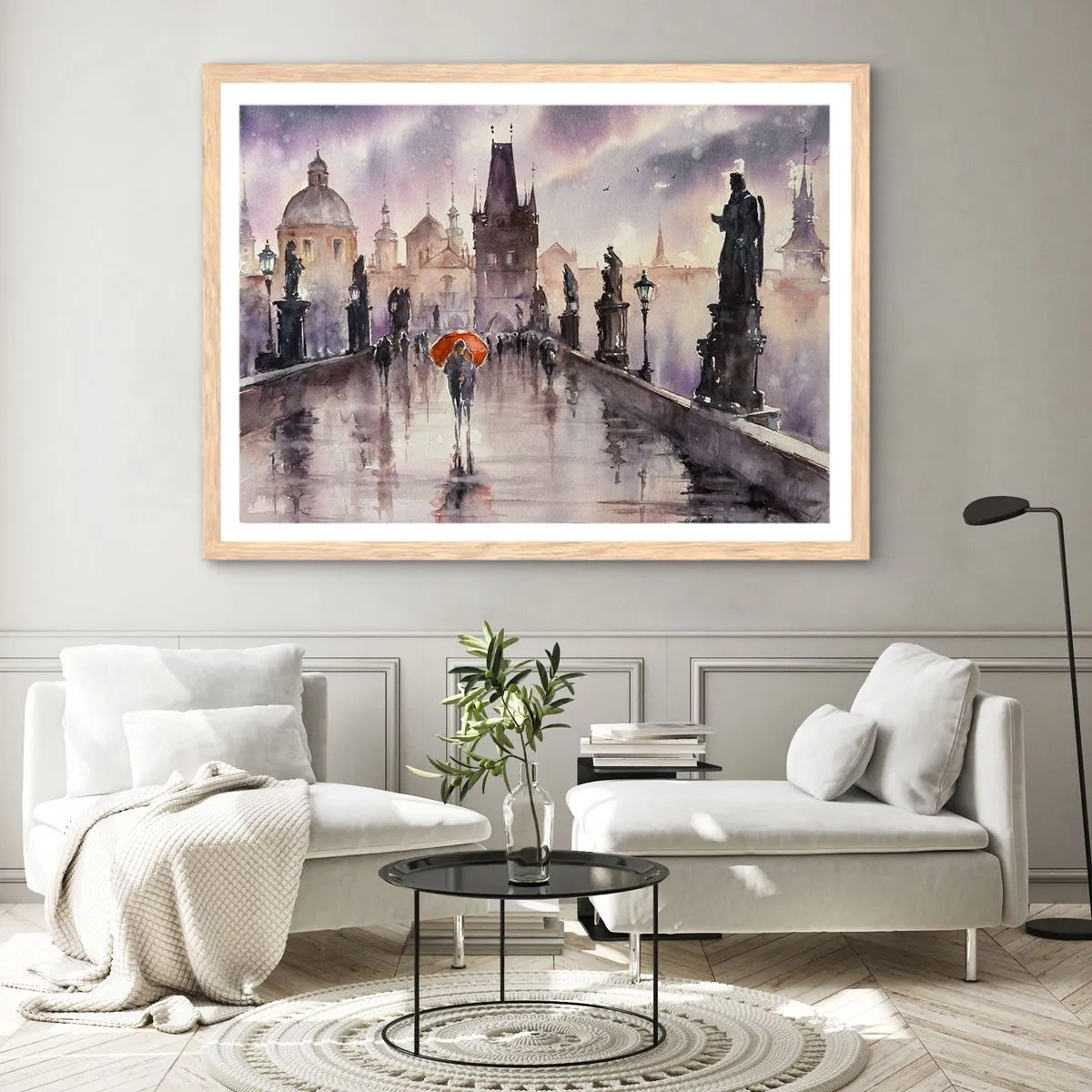 Poster in einem Rahmen aus heller Eiche - Leute verändern sich nicht - 91x61 cm