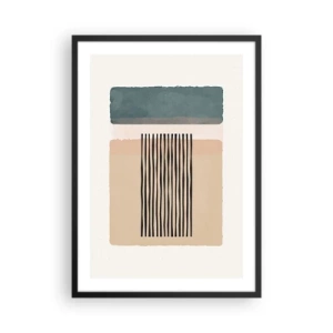 Poster in einem schwarzem Rahmen - Abstrakte geometrische Figuren in dezenten Farben - 50x70cm - Alles ist in Ordnung - Moderne Wanddekoration für Wohnzimmer und Schlafzimmer ARTTOR