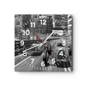 Wanduhr - Glasuhr - Vor langer Zeit in Monte Carlo - 30x30 cm