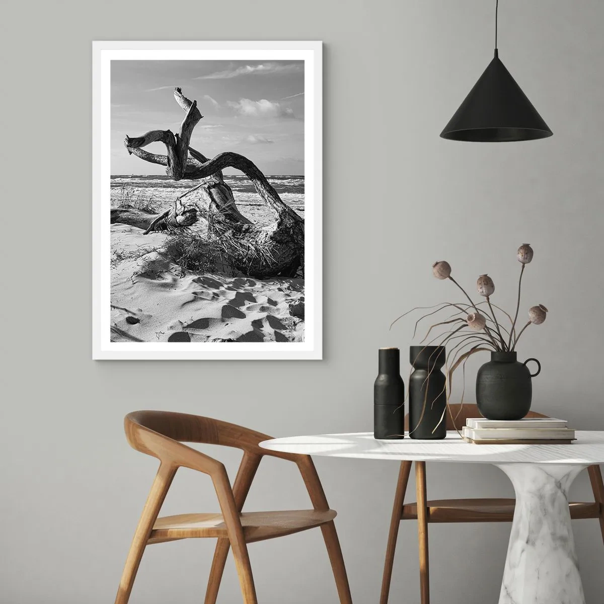 Poster in einem weißen Rahmen - Meeresskulptur - 40x50 cm