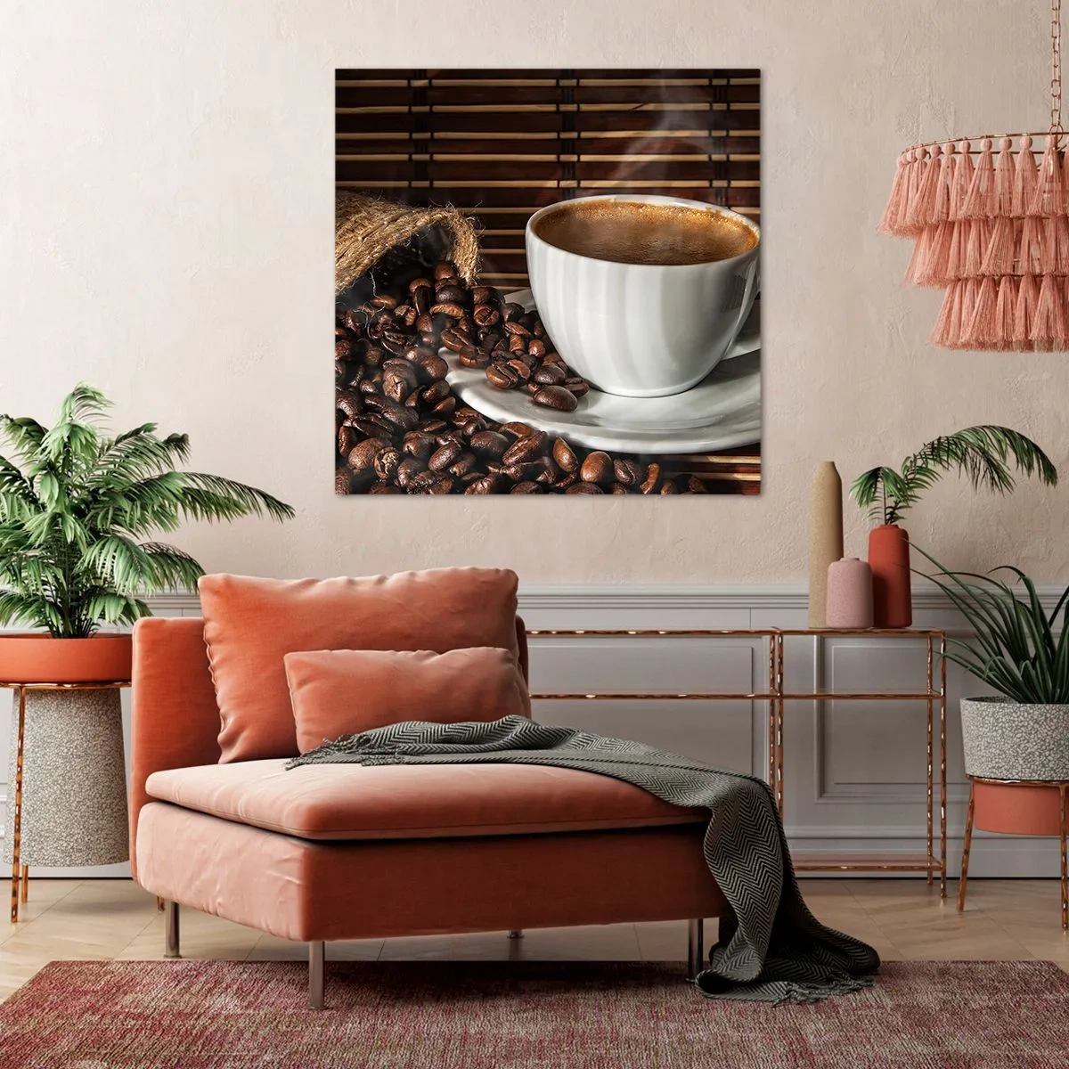 Bild auf Leinwand - Leinwandbild - Die Schwärze von Kohle, die Klarheit von Bernstein - 40x40 cm