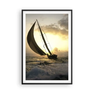 Poster in einem schwarzem Rahmen - Mit dem Wind und gegen den Wind - 61x91 cm