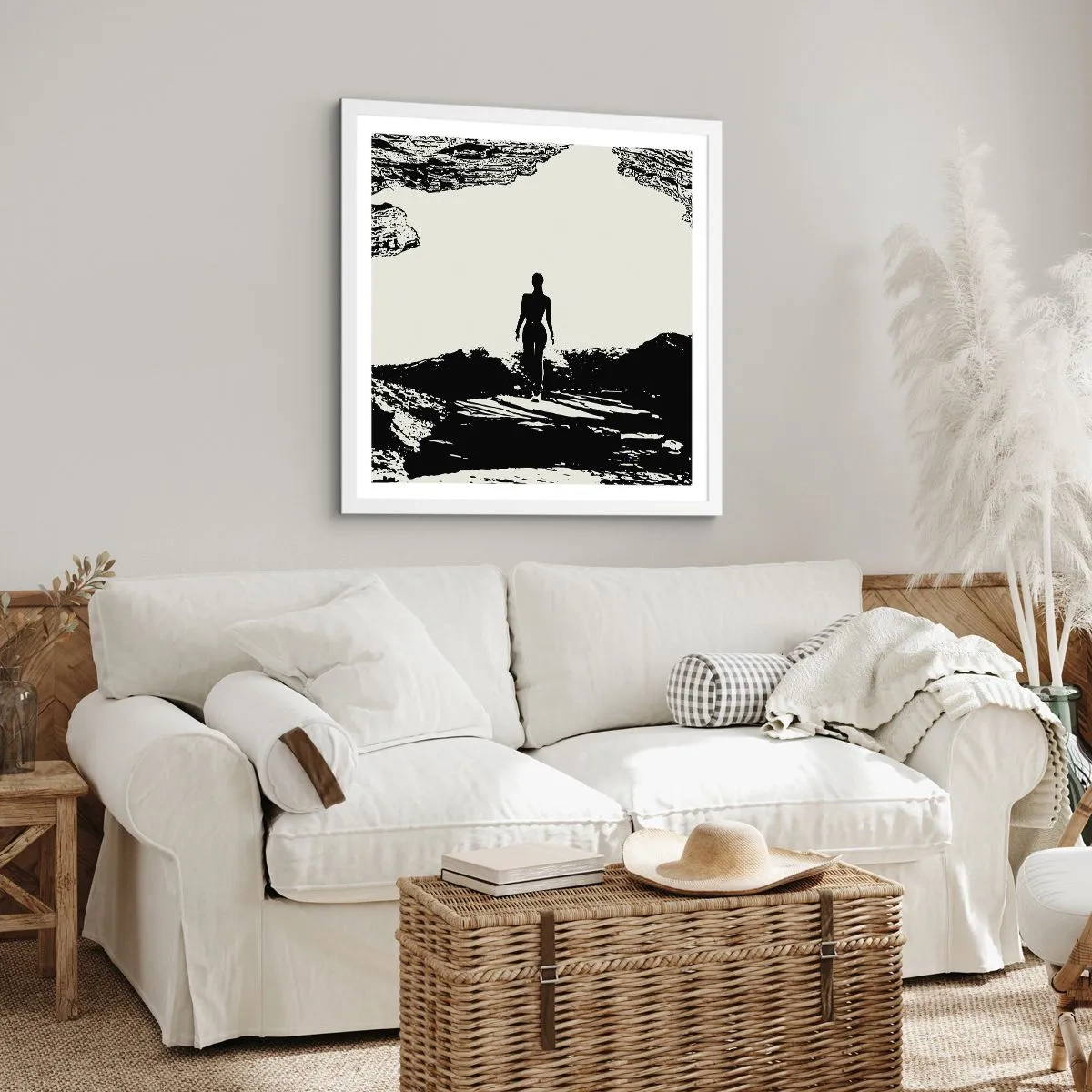 Poster in einem weißen Rahmen - Neuer Blick - 60x60 cm