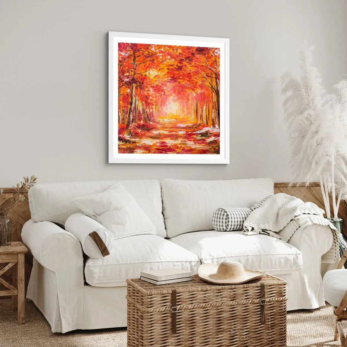 Poster in einem weißen Rahmen - Kupferwald - 50x50 cm